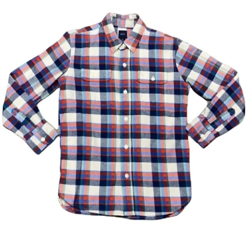 Gap kids L/S plaid flannel button down Youth XL